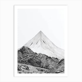 Puncak Jayacarstensz Pyramid Indonesia Line Drawing 4 Art Print