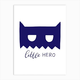 Little Hero Mask Navy Super Scandi Art Print