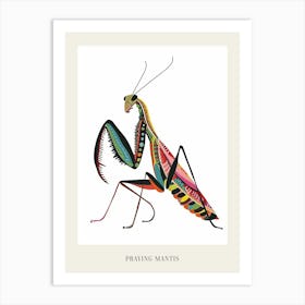 Colourful Insect Illustration Praying Mantis 3 Poster Art Print