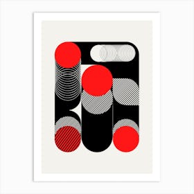 Geometrical Play With Coil And Stripes Art Print