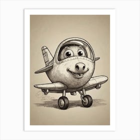 Pig Airplane Art Print