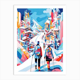 La Plagne   France, Ski Resort Illustration 1 Art Print