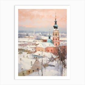 Dreamy Winter Painting Vilnius Lithuania 2 Art Print