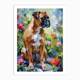 Boxer Acrylic Painting 2 Art Print