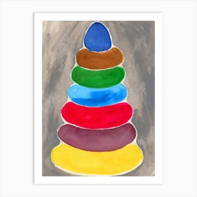 Pyramid 2 - colorful colors vibrant kids children room toy Art Print