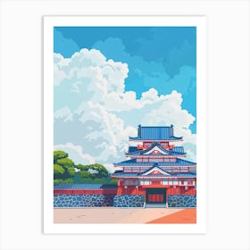 Kanazawa Castle Japan 1 Colourful Illustration Art Print