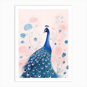 Playful Illustration Of Peacock For Kids Room 1 Art Print