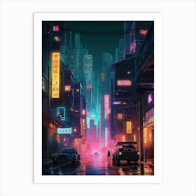 Neon City 7 Art Print