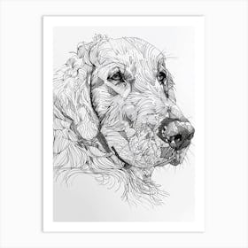 Golden Retriever Dog Line 3 Art Print