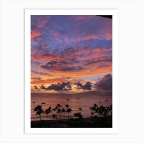 Sunset Over The Ocean Art Print