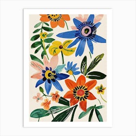 Painted Florals Passionflower 1 Art Print