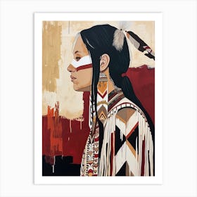 Kaskaskia Kalm; A Minimalist Study ! Native American Art Art Print