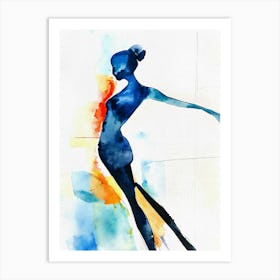 Watercolor Painting Of A Woman 1 Art Print