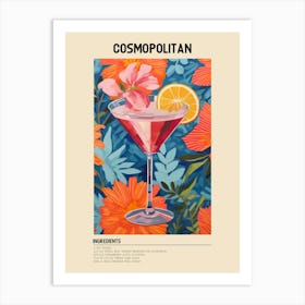 Cosmopolitan Cocktail Ingredients Poster Art Print