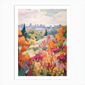 Autumn City Park Painting Echo Park Los Angeles United States 4 Art Print