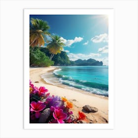 Tropical Beach Art Print