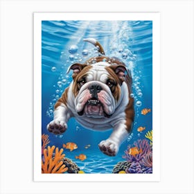 Bulldog Under The Sea 6 Art Print