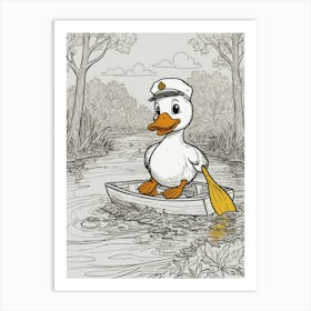 Duck In A Boat 14 Art Print