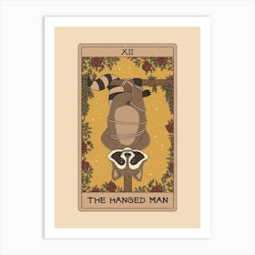 The Hanged Man  Raccoons Tarot Art Print