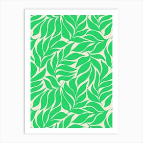 Green Tropical Leaves On A White Background Art Print