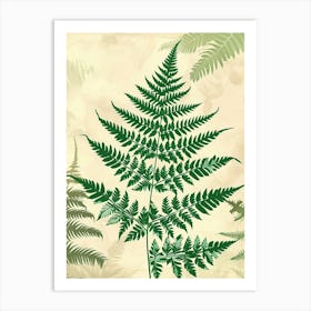 Pattern Poster Japanese Painted Fern 2 Art Print