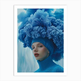 Blue Hat 5 Art Print