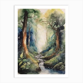 Waterfall In The Forest Art Print