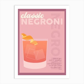 Burgundy Negroni Cocktail Art Print