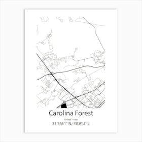 Carolina Forest,United States Minimalist Map 1 Art Print