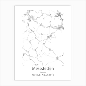 Messstetten,Germany Minimalist Map Art Print