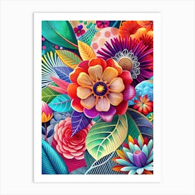 Colorful Flowers 18 Art Print