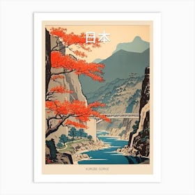 Kurobe Gorge, Japan Vintage Travel Art 2 Poster Art Print