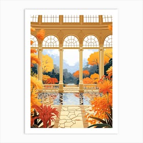 Longwood Gardens, Usa In Autumn Fall Illustration 2 Art Print
