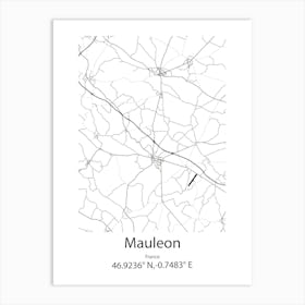 Mauleon,France Minimalist Map Art Print