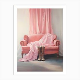 Pink Couch Art Print