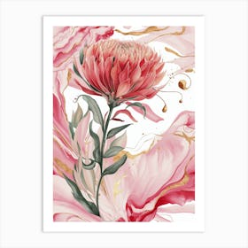 Pink Protea Art Print