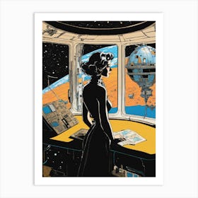 Woman In Space 2 Art Print