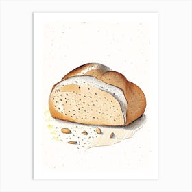 Cracked Wheat Bread Bakery Product Quentin Blake Illustration 1 Art Print