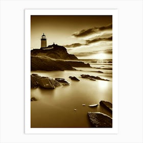 Lighthouse At Sunset 56 Art Print