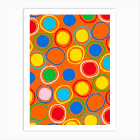 Orange Circles 4 Art Print