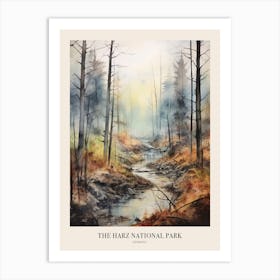 Autumn Forest Landscape The Harz National Park Germany Poster Art Print