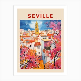 Seville Spain 4 Fauvist Travel Poster Art Print