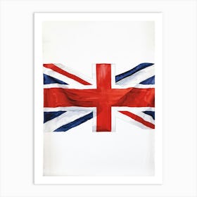 An Authoritative Watercolor Render Of The Distinguished United Kingdom Flag With Its Deep Red Cross (7) Art Print