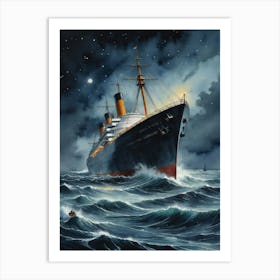 Titanic A Tragic Twilight Art Print