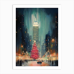 Christmas Tree In New York City Art Print