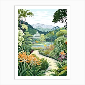 Royal Botanical Gardens Kandy Sri Lanka Modern Illustration 2 Art Print