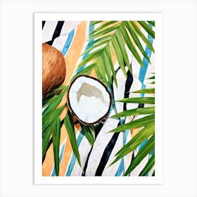 Coconut Fruit Summer Illustration 1 Art Print