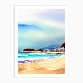 Amadores Beach 4, Gran Canaria, Spain Watercolour Art Print