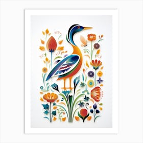 Scandinavian Bird Illustration Mallard Duck 2 Art Print