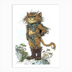 Cat with Boots Fairytale Character Art Print